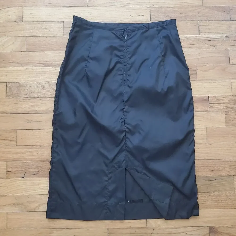 Arquette of Hollywood Vintage Embroidered Slip Skirt Black‎ Coquette Retro - Picture 2 of 10